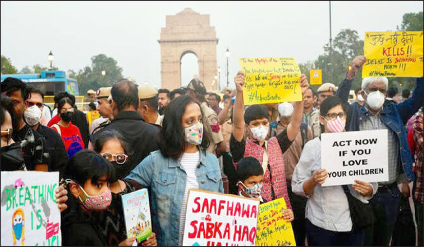 காற்று மாசைக் கண்டித்து போராட்டம் நடத்திய தில்லி மக்களை கைது செய்த பாஜக அரசு