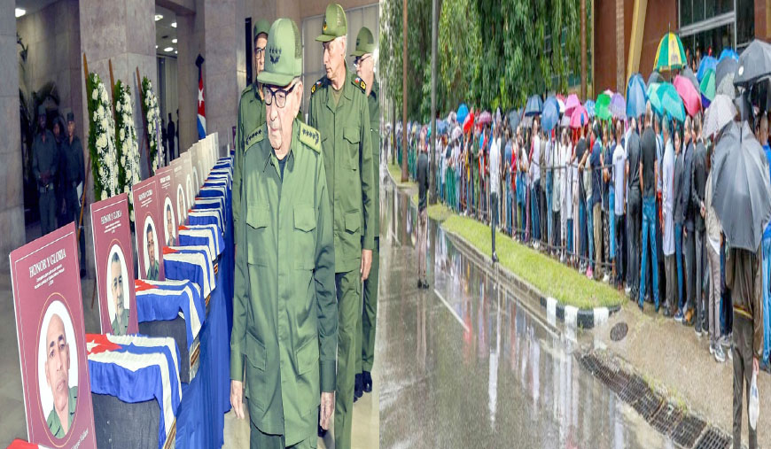 வெனிசுலா ஜனாதிபதியை பாதுகாக்கும் போரில் உயிர்த் தியாகம்  32 வீரர்களின் உடல்களுக்கு கியூப அரசு ராணுவ மரியாதை!