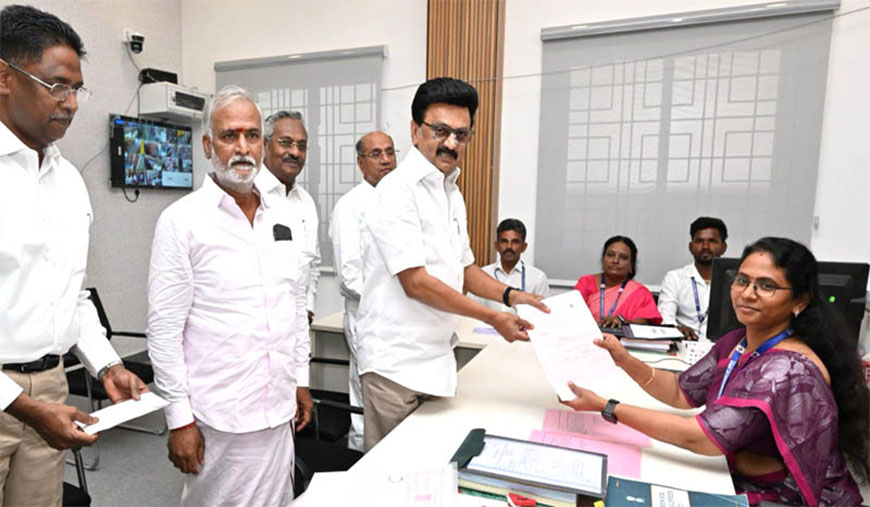 கொளத்தூரில்  முதலமைச்சர் வேட்பு மனு தாக்கல்!